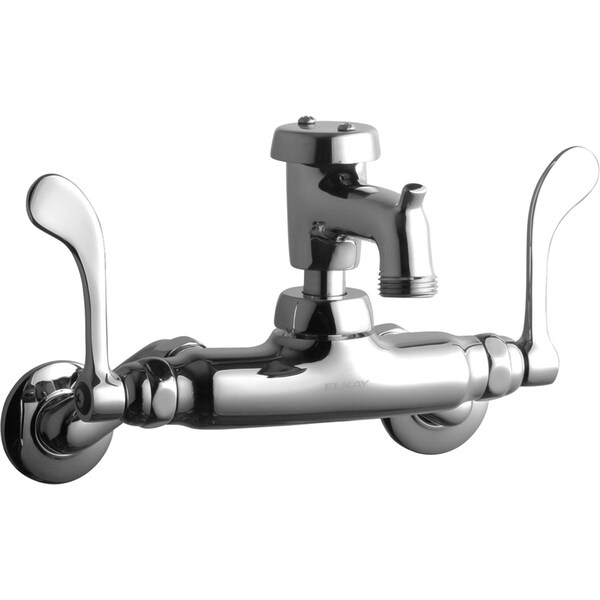 Elkay Elkay 1Ho Wall Faucet 3" Bucket Hook Spout 4" Wsbld Hndl 2" Inlet Ch LK945BP03T4T - main